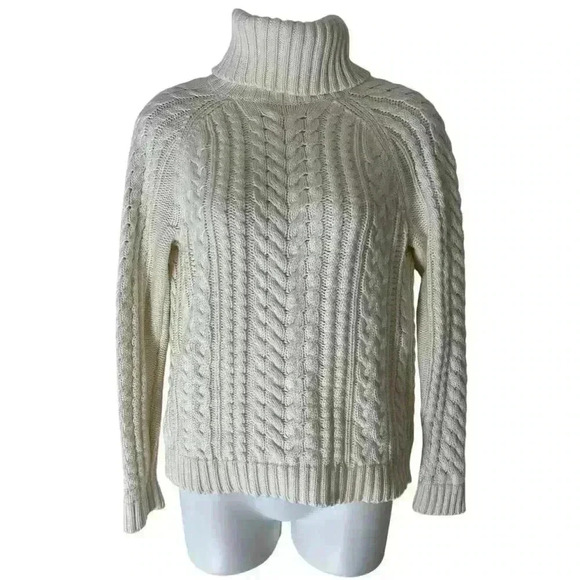 Marled Essentials Sweaters - VTG  Cotton Wool blend Marled Essentials Sweater Cable Knit Medium